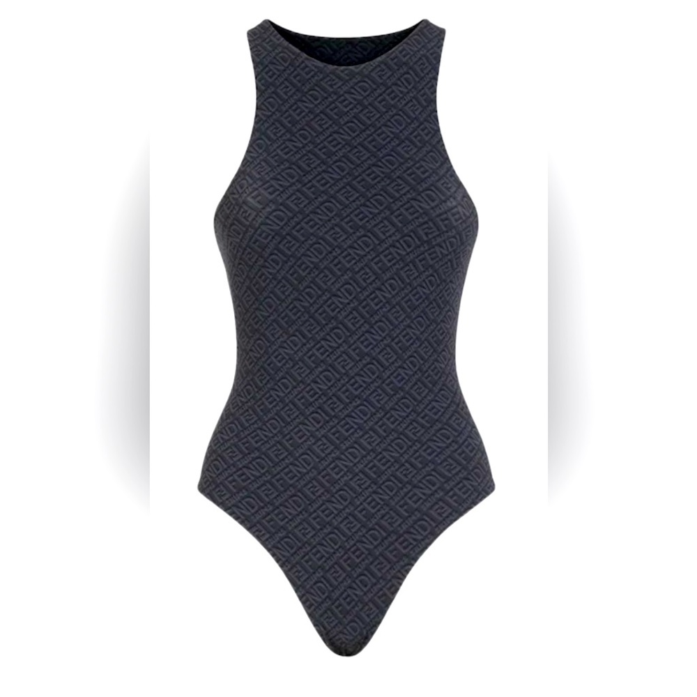 FENDI X SKIMS Black Sleeveless Bodysuit